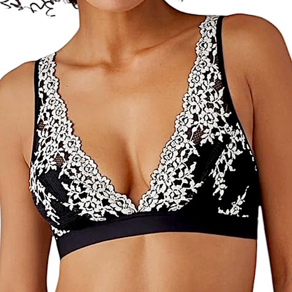 - Wacoal Sz 40 Embrace Lace Black Wirefree Bralette! NEW! - Picture 3 of 16